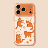 Hollow-out Transparent Soft Cat and Dog Phone Case For iPhone