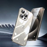 Titanium Color Electroplated Edge PC Back Panel Phone Case For iPhone