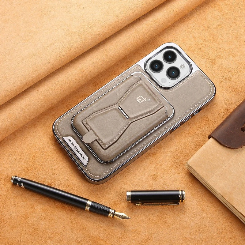 Luxury Leather 2 in 1 Magnetic Card Holder Phone Case For iPhone