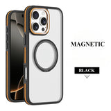 Contrast Color Metal Ring Magnetic Shell Phone Case For iPhone