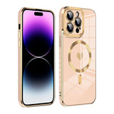 Fashion Love Clear Magnetic Plating Phone Case For iPhone