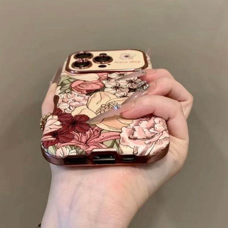Oil Painting 3D Flower Phone Case For iPhone