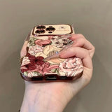 Oil Painting 3D Flower Phone Case For iPhone