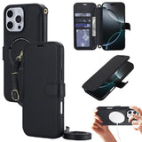 Lanyard Flip Cards Sold Wallet Leather Case For iPhone