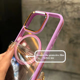 Two-color Simple Transparent Magnetic Phone Case For iPhone