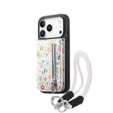 Zipper Card Holder with Lanyard Phone Case For iPhone