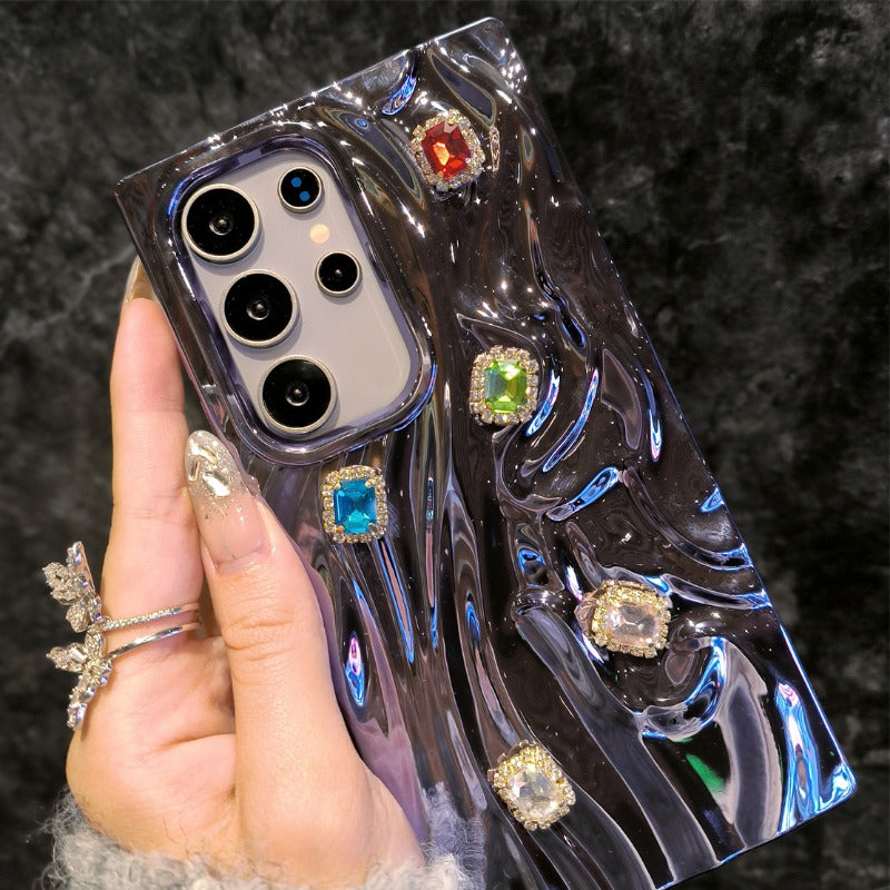 Pleated Electroplating Phone Case For Samsung