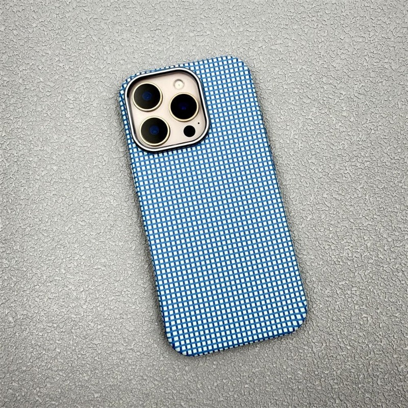 Fresh Lattice Magnetic Metal Frame Phone Case For iPhone