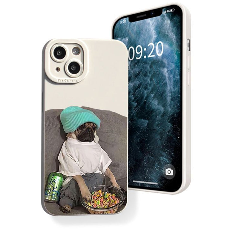 Creative Puppy Frosted Anti-fall Soft Plastic Case for iPhone