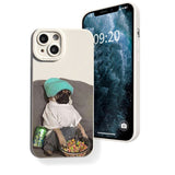 Creative Puppy Frosted Anti-fall Soft Plastic Case for iPhone