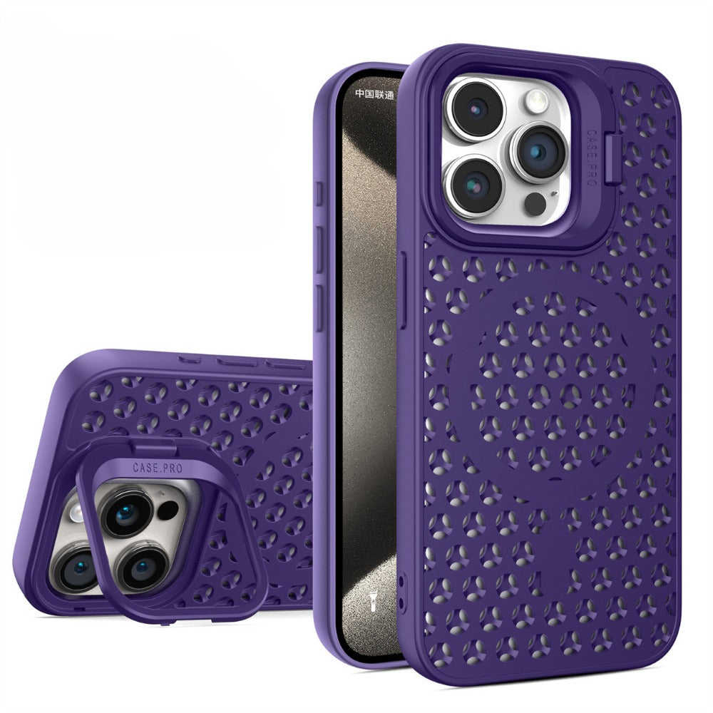 Cooling Grid Solid Color Anti-fall Case For iPhone