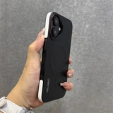 Double Color Leather Magnetic Case For iPhone