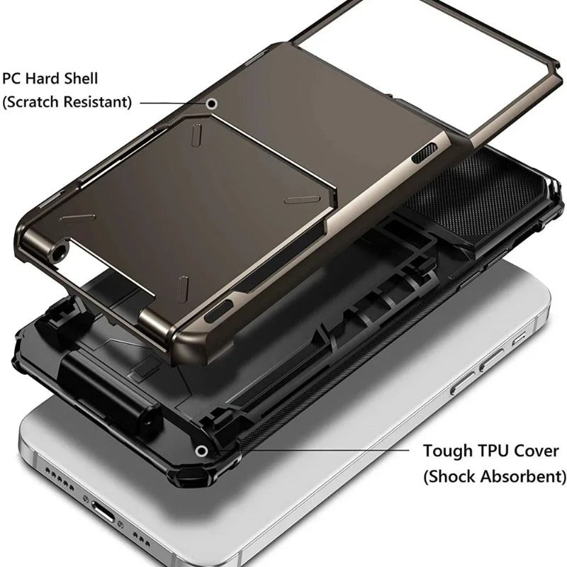Wallet 4-Card Slot Credit Phone Case For iPhone