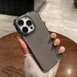 Transparent Metal Lens Phone Case For iPhone