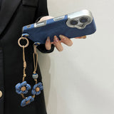 Blue Flower Bracelet Anti-fall Phone Case For iPhone