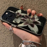 Oil Painting Lily Flower Retro Pattern Phone Case For iPhone