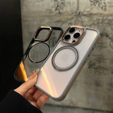 Two-color Simple Transparent Magnetic Phone Case For iPhone
