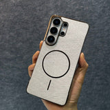 Gold-textured Magnetic Frameless Phone Case For Samsung