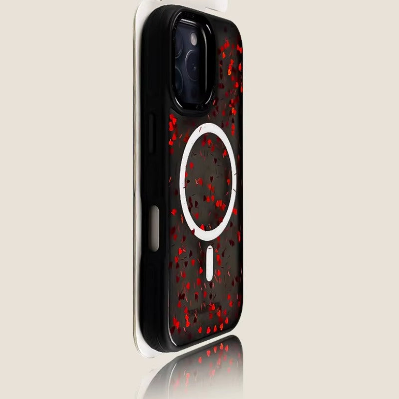 Heart Glitter Anti-slip Phone Case For iPhone