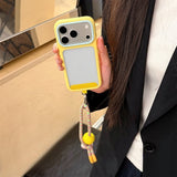 Transparent Colored Lanyard Phone Case For iPhone
