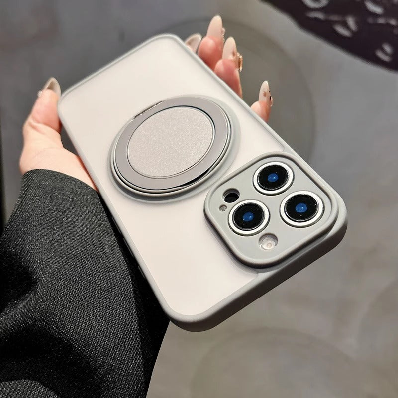 Magnetic Bracket Wireless Charging Case For iPhone