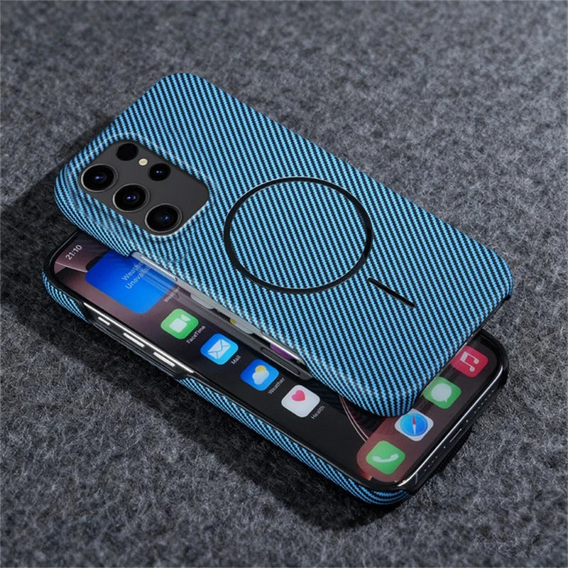 Carbon Fiber Pattern Magnetic Case For Samsung