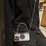 Leather Electroplating Camera Handbag Crossbody Soft Case For iPhone