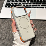 Color-blocked Four-corner Shockproof Magnetic Phone Case For iPhone
