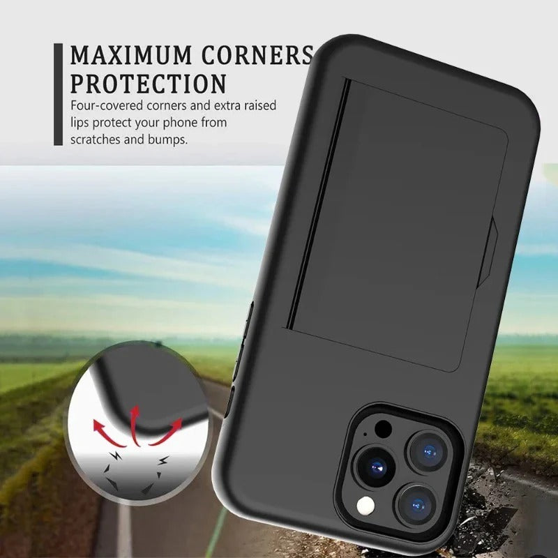 Credit Card Protective Wallets Case For iPhone