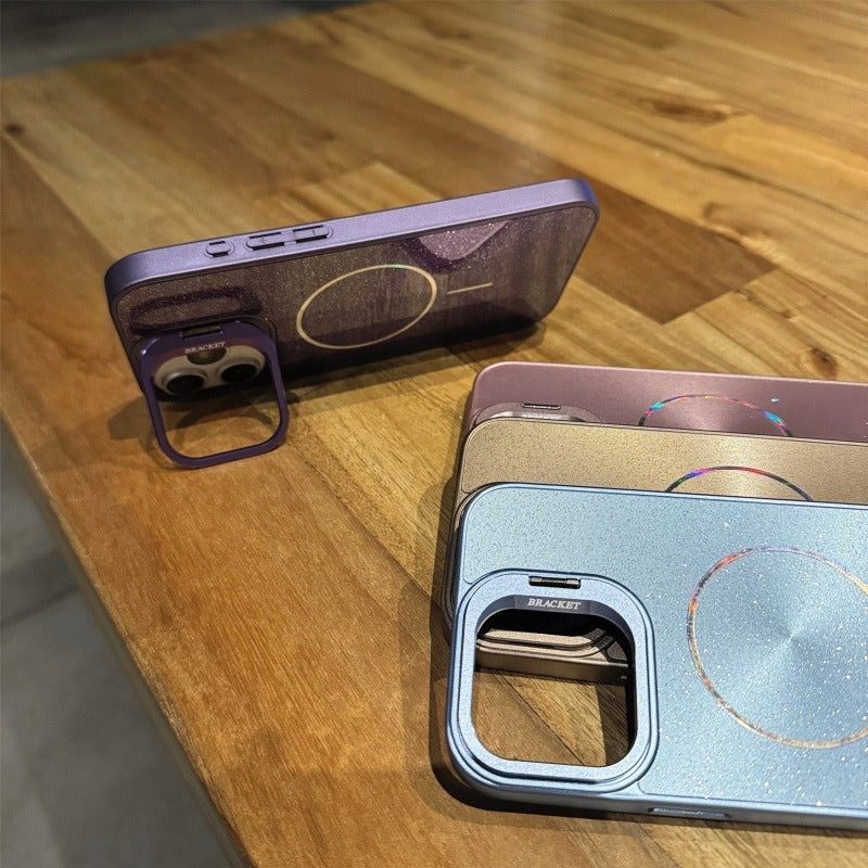 Glitter Starry Sky Magnetic Thin Ring Phone Case For iPhone