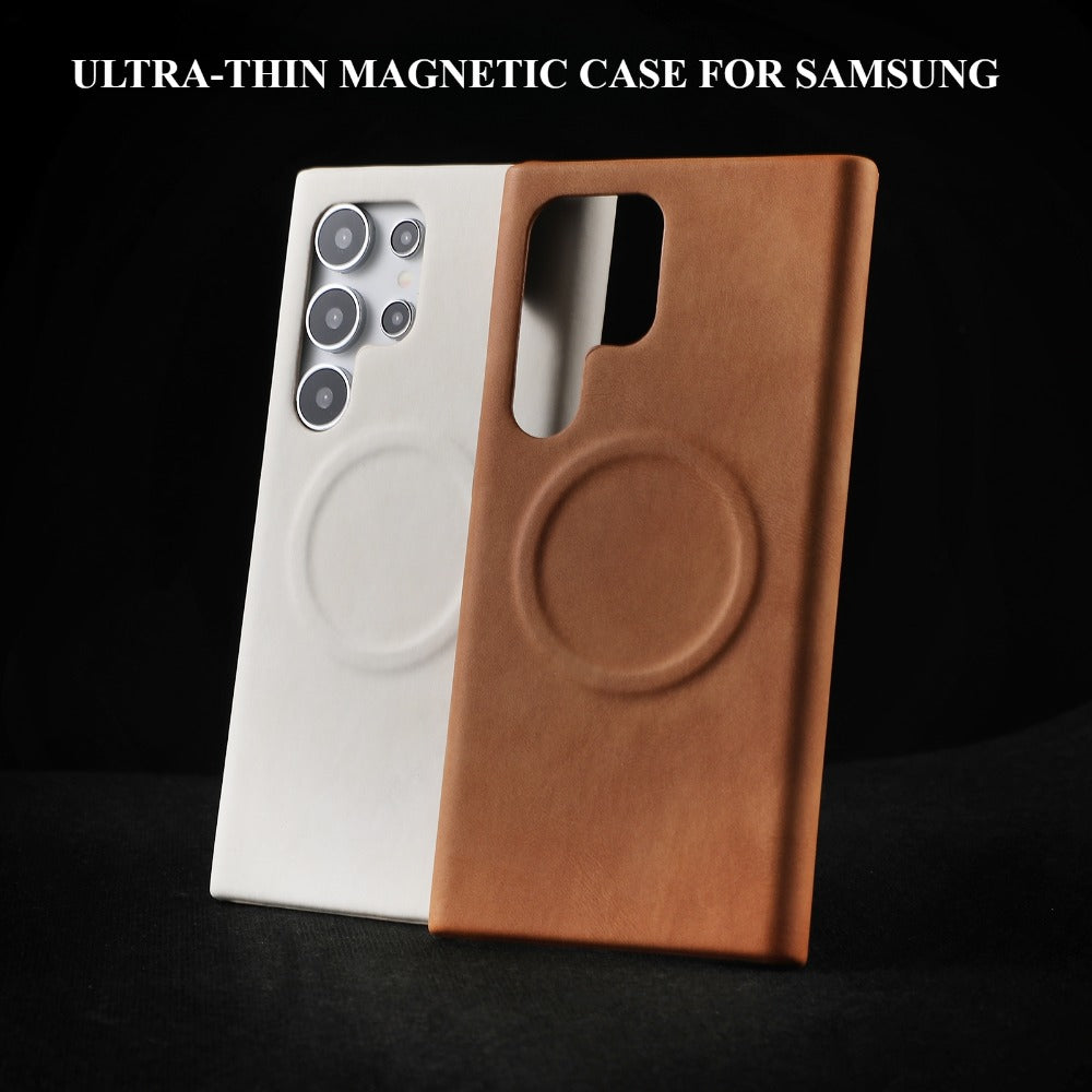 Leather Magnetic Ultra-thin Sweat-proof Phone Case For Samsung