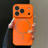 Frosted Large Window Magnetic Phone Case For iPhone