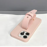 Leather Wristband Liquid Silicone Phone Case For iPhone