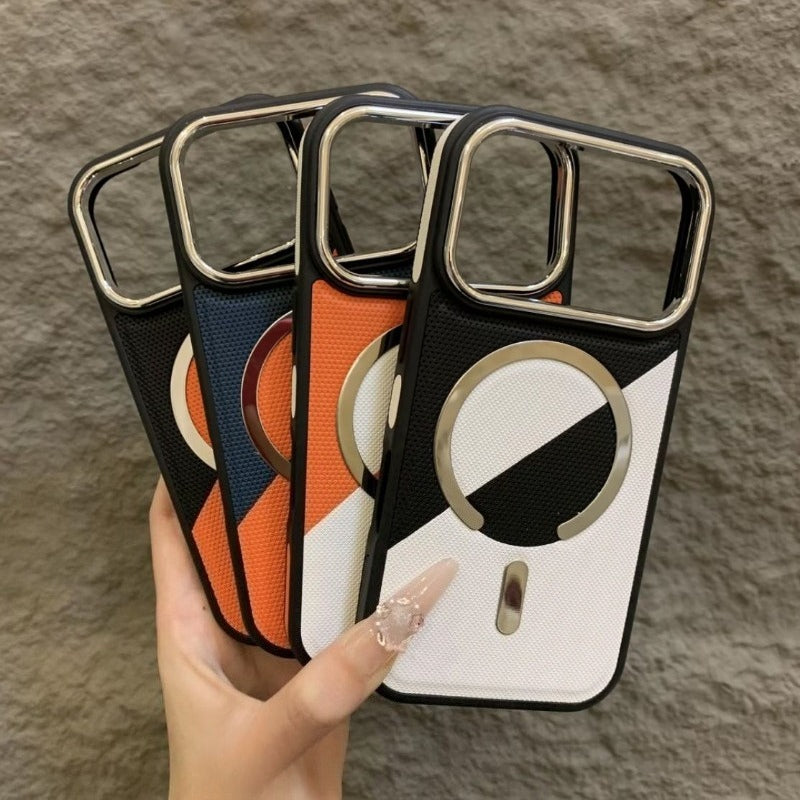 Magnetic Color Block Phone Case for iPhone