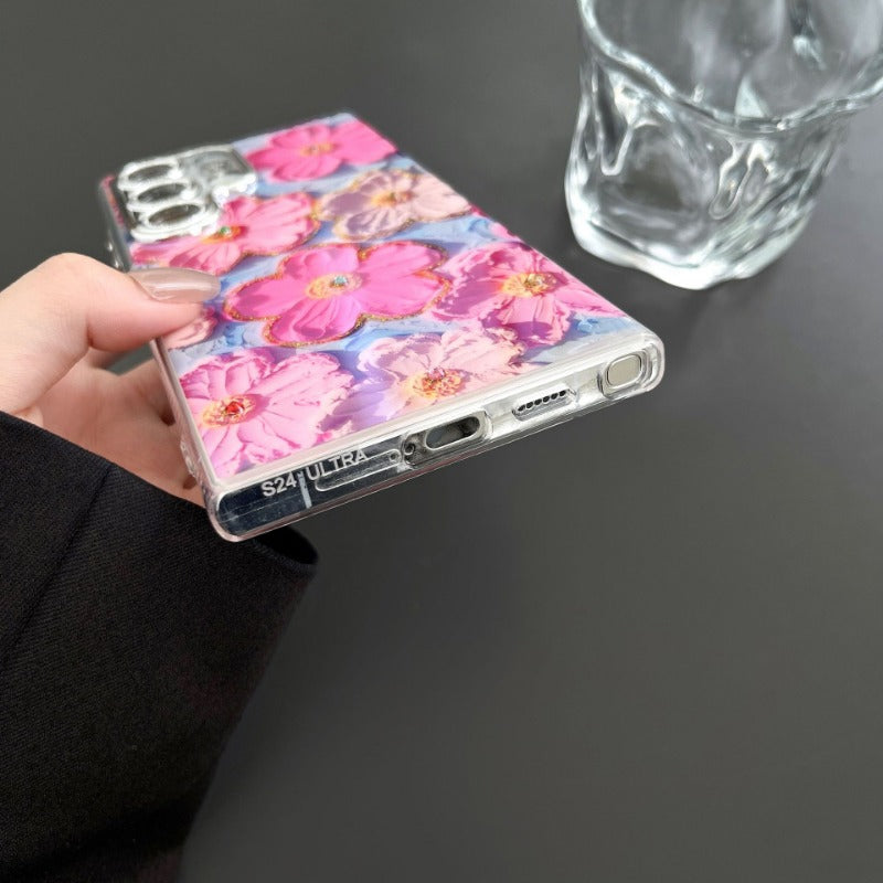 Oil painting flower phone case For Samsung