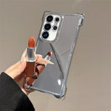Mirror Lanyard with Bracket Electroplating Phone Case For Samsung