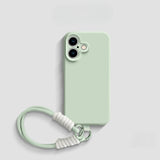 Simple Solid Color Lanyard Phone Case For iPhone