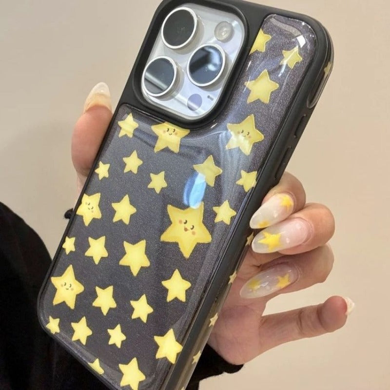 Epoxy Star Watermelon Line Cat Phone Case For iPhone