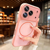 Frosted Magnetic Phone Case with Lens Protector For iPhone