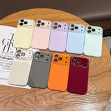Luxury Silicone Solid Color Shockproof Versatile  Camera Metal Frame Protective Case For iPhone