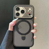 Frosted Heat Dissipation Stand Phone Case For iPhone