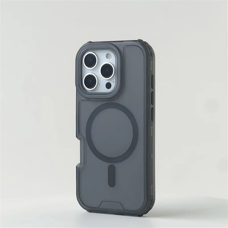 3 IN 1 Translucent Armor Wireless Charge Cases For iPhone