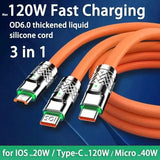 3 in 1 120W 6A Fast Charging Cable