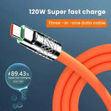 3 in 1 120W 6A Fast Charging Cable