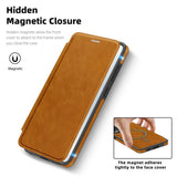 Flip Magnetic Leather Phone Case For Samsung