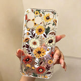 Retro Bouquet Transparent Magnetic Phone Case For iPhone