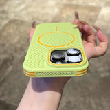 Contrast Color Heat Dissipation Magnetic Phone Case For iPhone