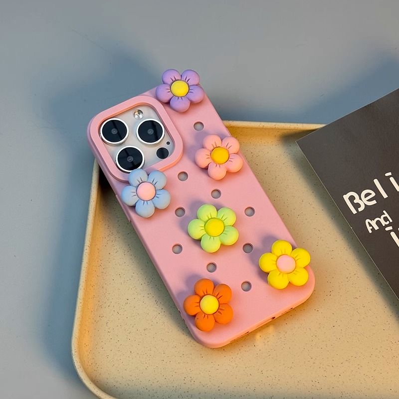 DIY Flower Hole Phone Case For iPhone