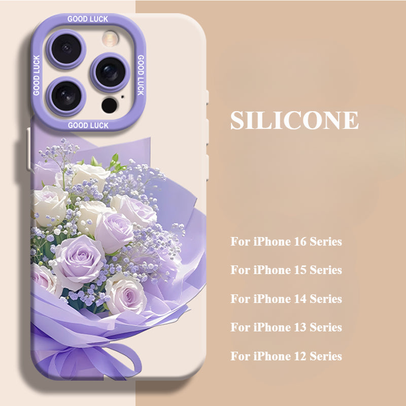 Purple Rose Bouquet Phone Case For iPhone