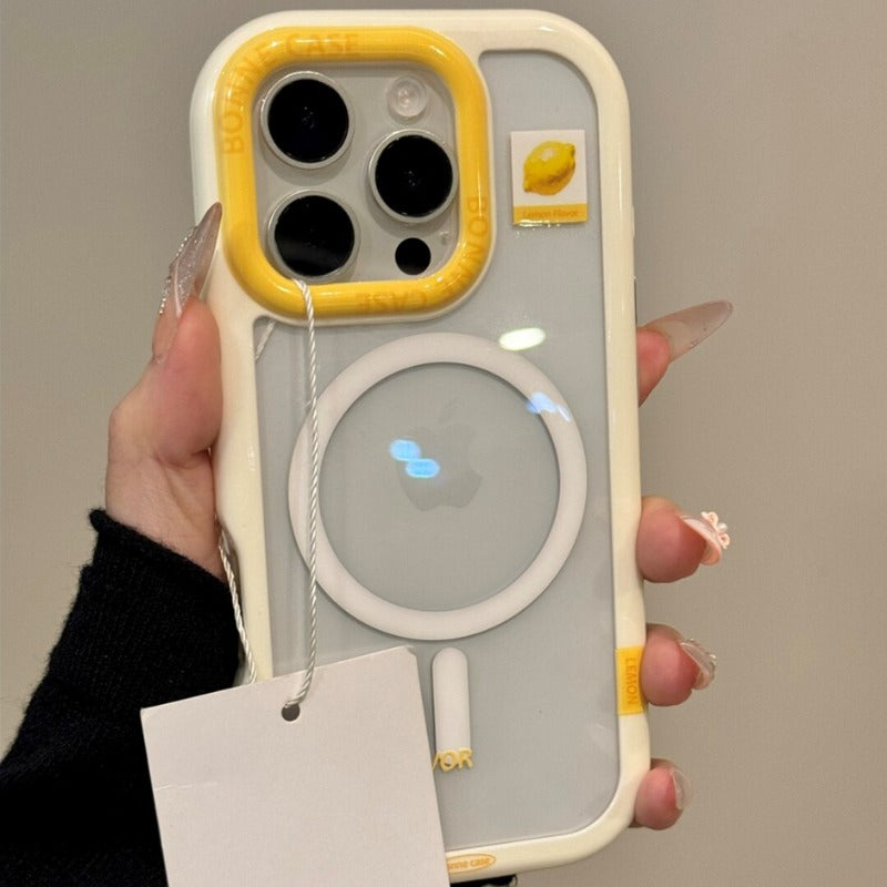 Epoxy Oil Painting Lemon Magnetic Mobile Phone Case For iPhone